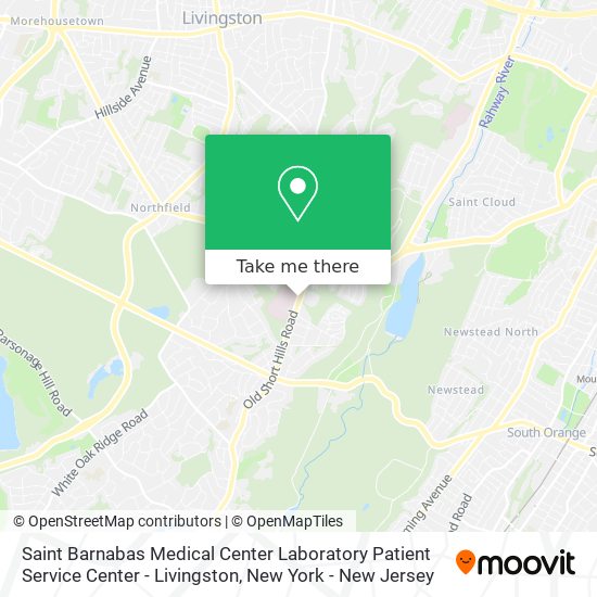 Saint Barnabas Medical Center Laboratory Patient Service Center - Livingston map