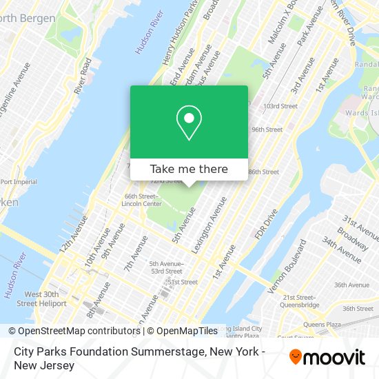 Mapa de City Parks Foundation Summerstage