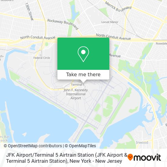 Mapa de JFK Airport / Terminal 5 Airtrain Station