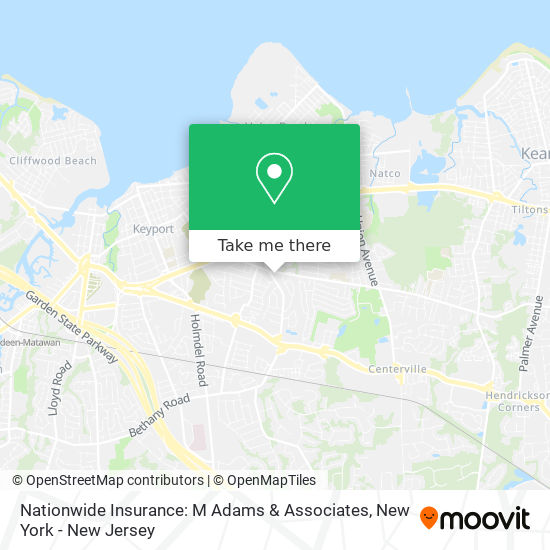 Mapa de Nationwide Insurance: M Adams & Associates