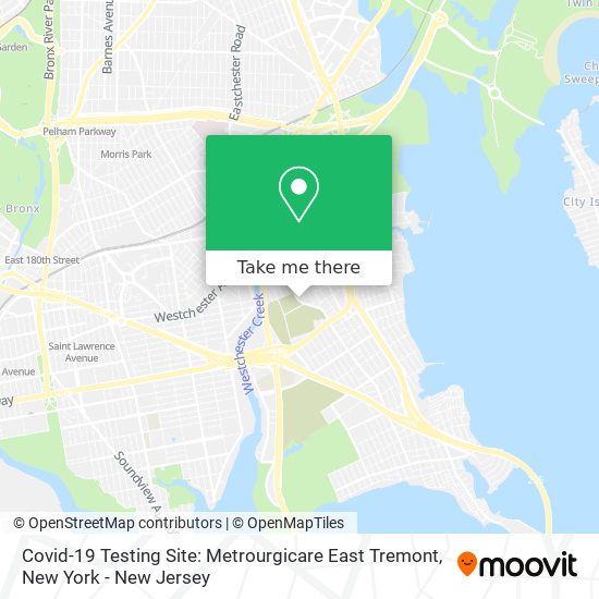 Covid-19 Testing Site: Metrourgicare East Tremont map