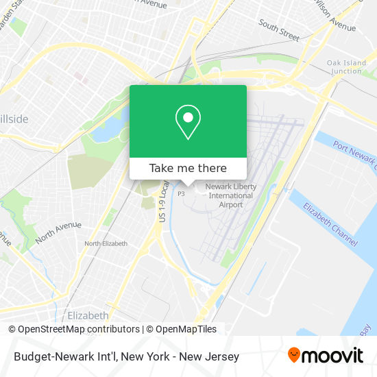 Budget-Newark Int'l map