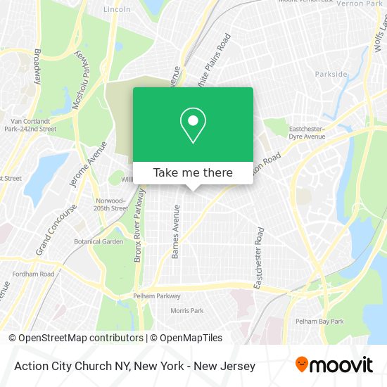 Action City Church NY map