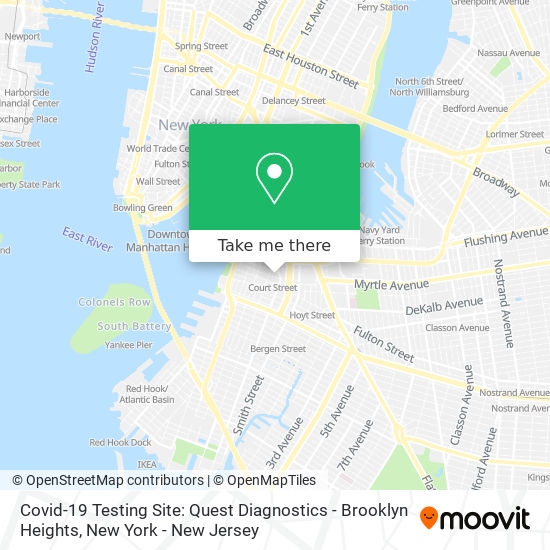 Mapa de Covid-19 Testing Site: Quest Diagnostics - Brooklyn Heights
