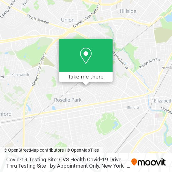 Covid-19 Testing Site: CVS Health Covid-19 Drive Thru Testing Site - by Appointment Only map