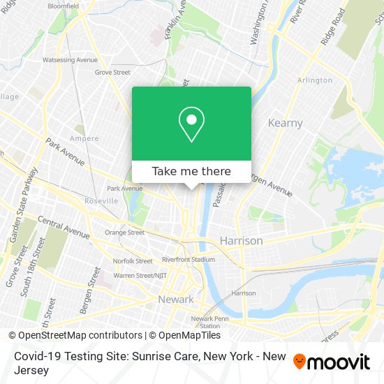 Covid-19 Testing Site: Sunrise Care map