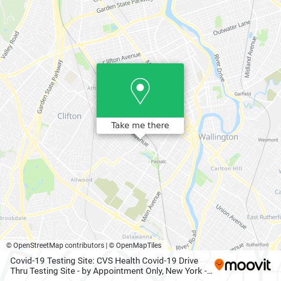 Mapa de Covid-19 Testing Site: CVS Health Covid-19 Drive Thru Testing Site - by Appointment Only