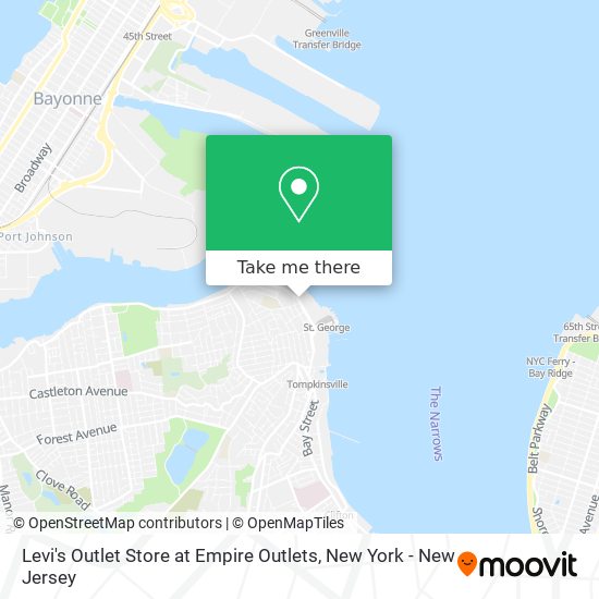 How to get to Levi's Outlet Store at Empire Outlets in Staten Island by  Bus, Ferry or Subway?
