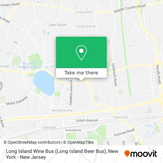 Long Island Wine Bus map