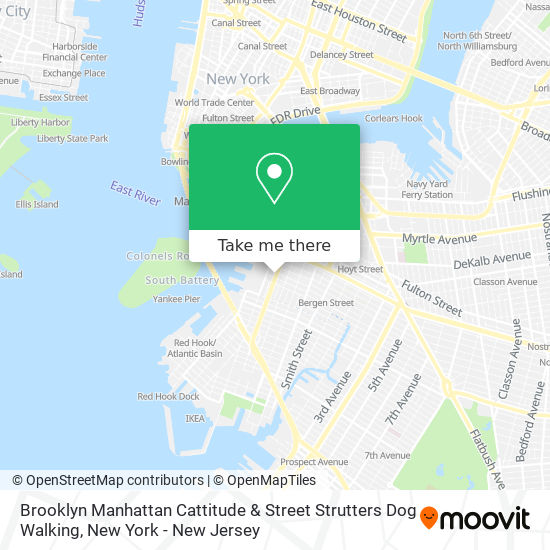 Brooklyn Manhattan Cattitude & Street Strutters Dog Walking map