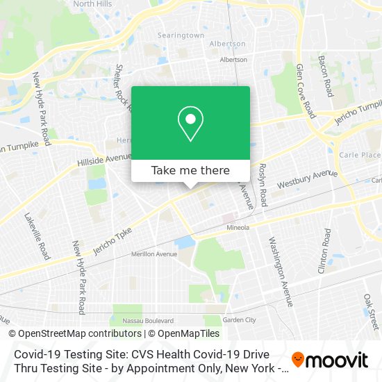 Covid-19 Testing Site: CVS Health Covid-19 Drive Thru Testing Site - by Appointment Only map