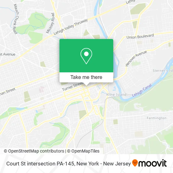 Court St intersection PA-145 map