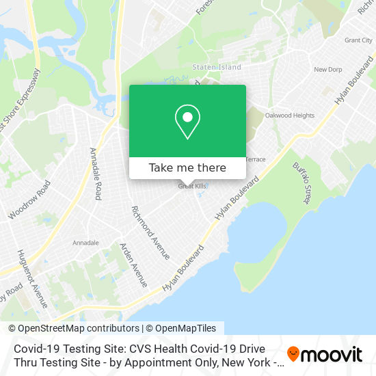 Mapa de Covid-19 Testing Site: CVS Health Covid-19 Drive Thru Testing Site - by Appointment Only