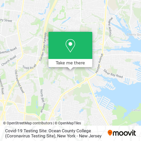 Covid-19 Testing Site: Ocean County College (Coronavirus Testing Site) map