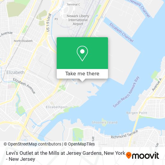 How to get to Levi's Outlet at the Mills at Jersey Gardens in Elizabeth, Nj  by Bus, Subway or Train?