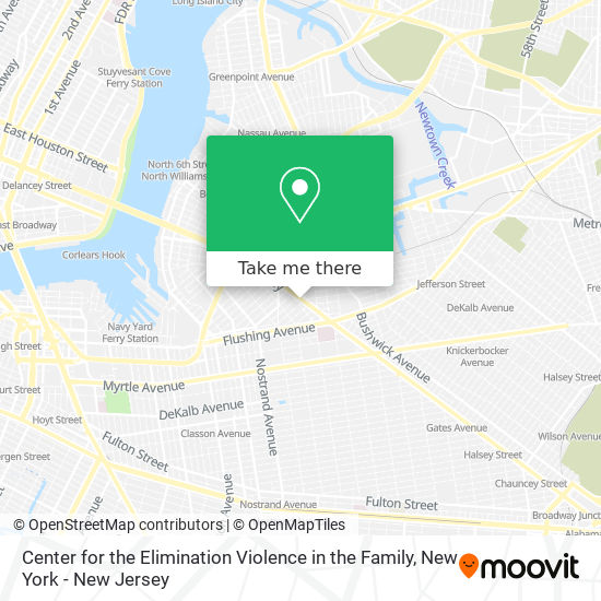 Center for the Elimination Violence in the Family map