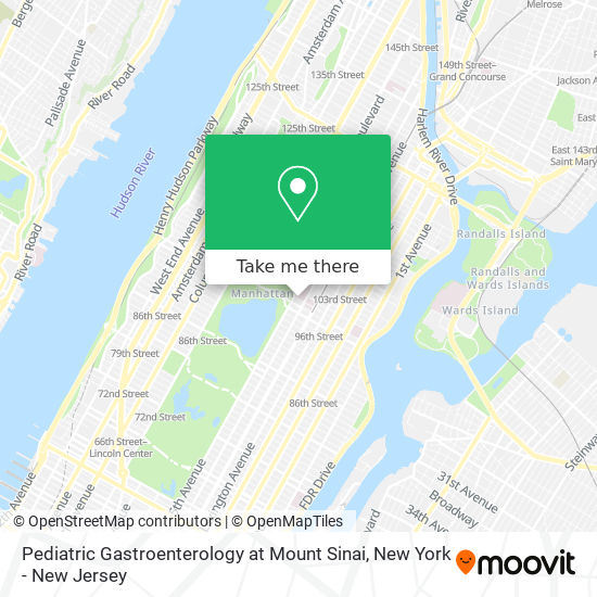 Pediatric Gastroenterology at Mount Sinai map