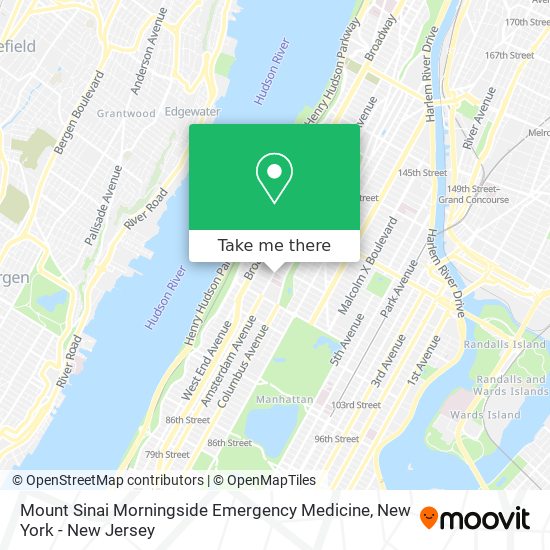 Mapa de Mount Sinai Morningside Emergency Medicine