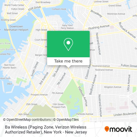 Mapa de Ba Wireless (Paging Zone, Verizon Wireless Authorized Retailer)