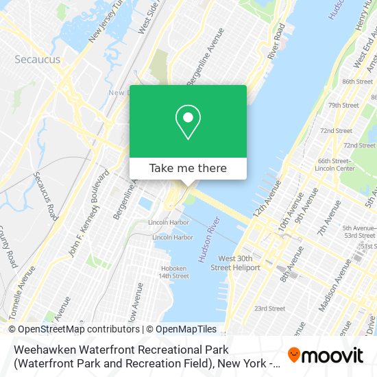 Mapa de Weehawken Waterfront Recreational Park (Waterfront Park and Recreation Field)