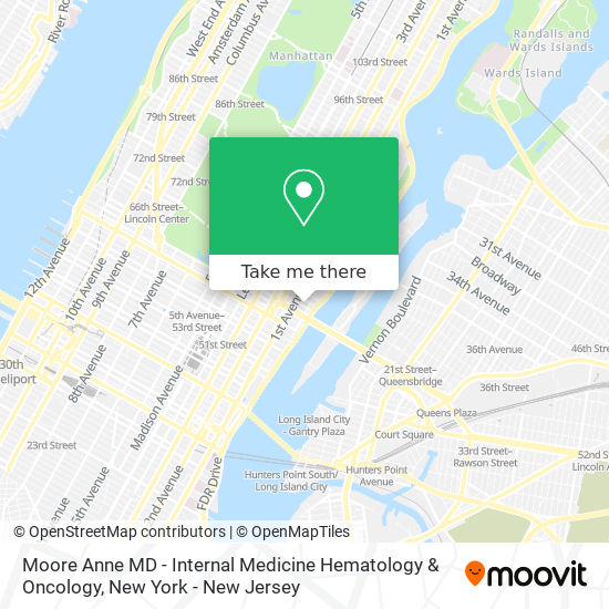 Moore Anne MD - Internal Medicine Hematology & Oncology map