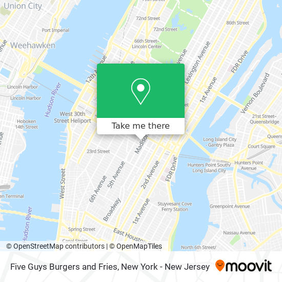 Mapa de Five Guys Burgers and Fries