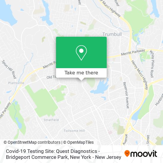 Covid-19 Testing Site: Quest Diagnostics - Bridgeport Commerce Park map