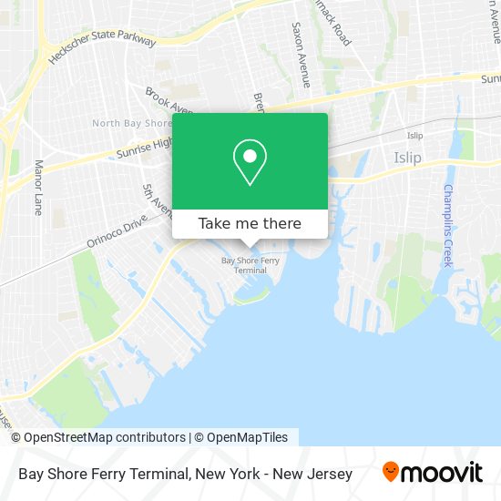 Mapa de Bay Shore Ferry Terminal