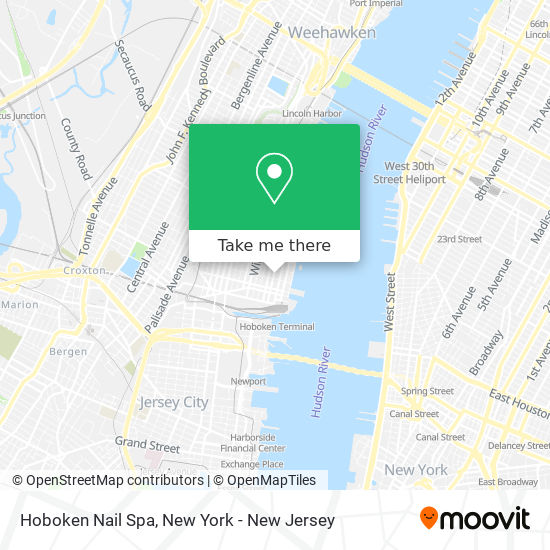 Hoboken Nail Spa map