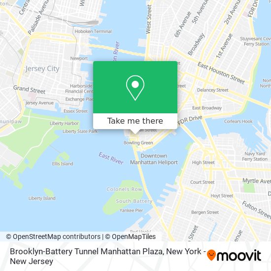 Brooklyn-Battery Tunnel Manhattan Plaza map