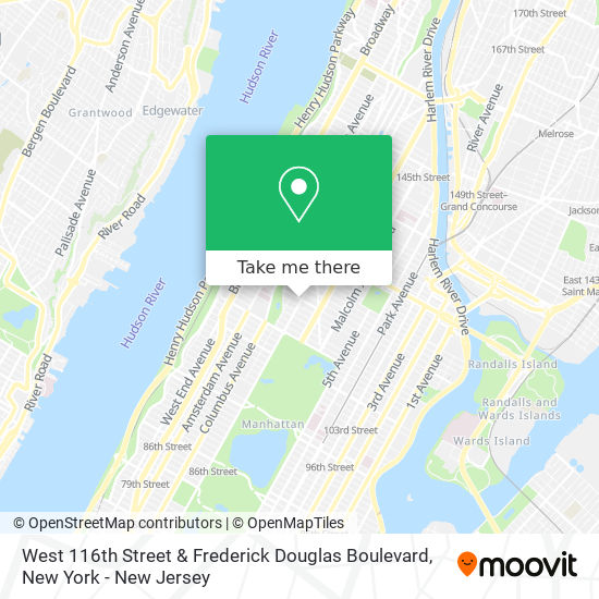 West 116th Street & Frederick Douglas Boulevard map