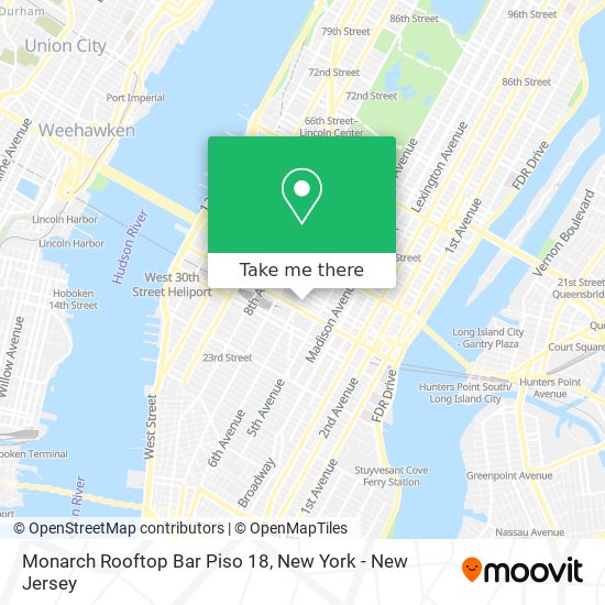 Mapa de Monarch Rooftop Bar Piso 18