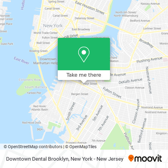 Downtown Dental Brooklyn map