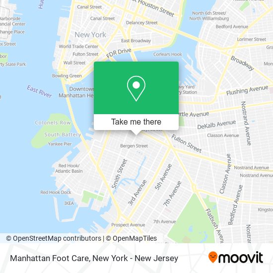 Manhattan Foot Care map