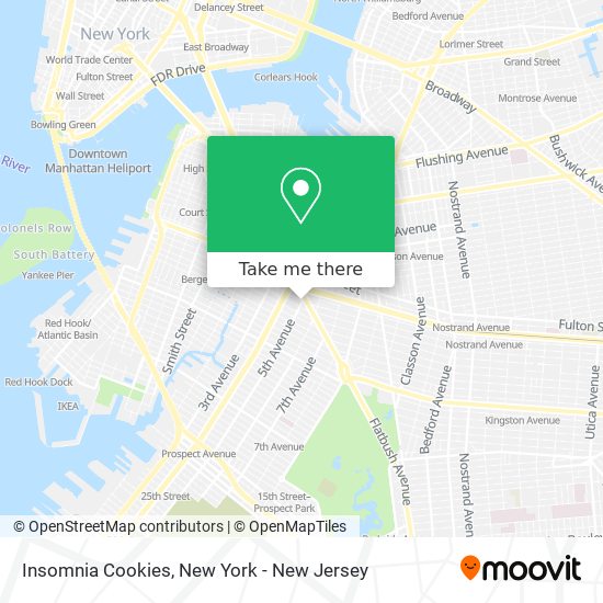 Mapa de Insomnia Cookies