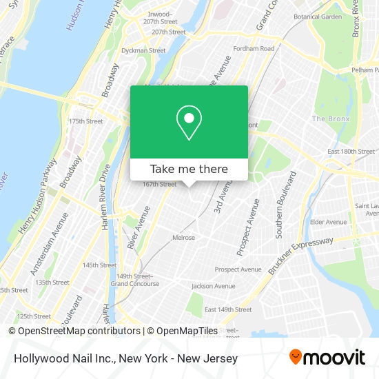 Hollywood Nail Inc. map