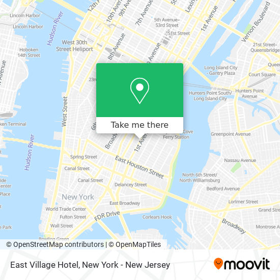 Mapa de East Village Hotel