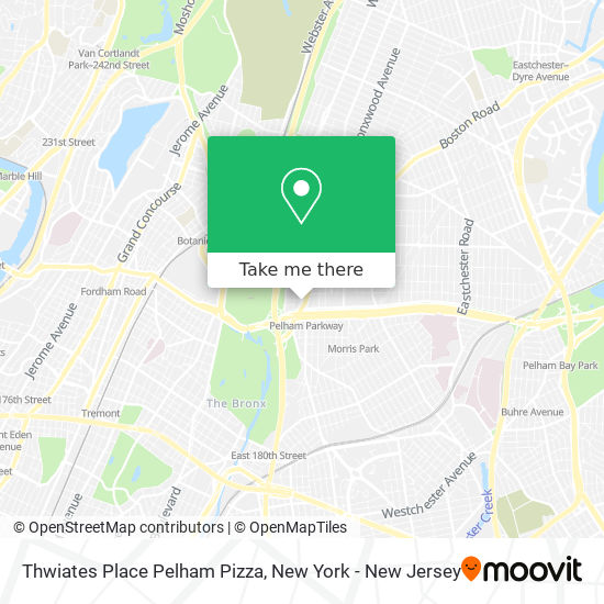 Thwiates Place Pelham Pizza map