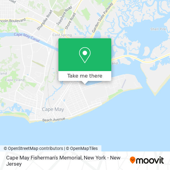 Cape May Fisherman's Memorial map