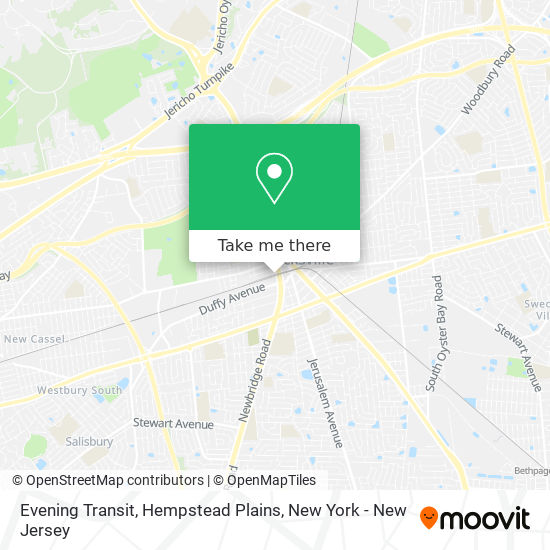 Evening Transit, Hempstead Plains map