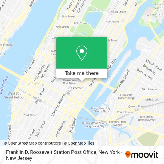 Franklin D. Roosevelt Station Post Office map