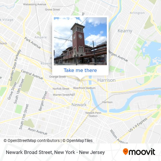 Mapa de Newark Broad Street