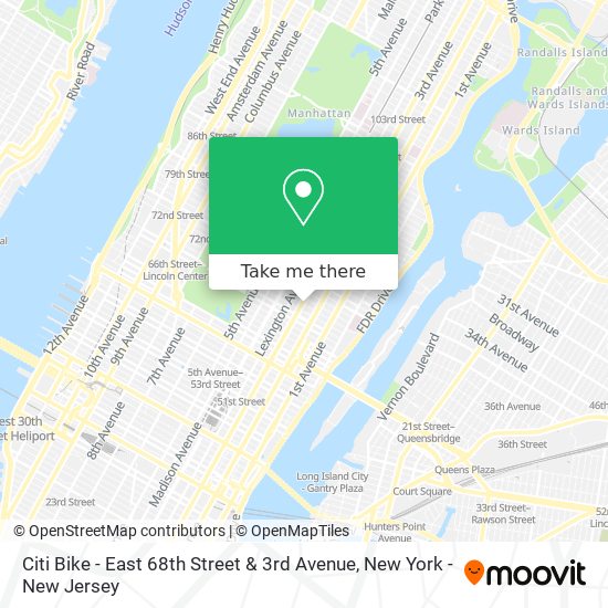 Mapa de Citi Bike - East 68th Street & 3rd Avenue