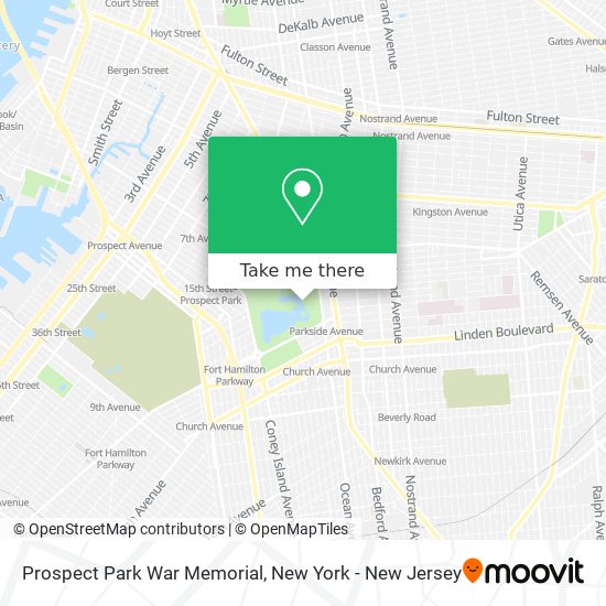 Prospect Park War Memorial map