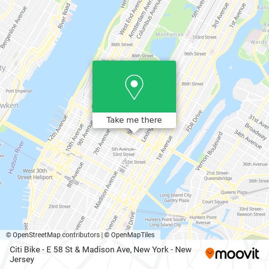 Citi Bike - E 58 St & Madison Ave map