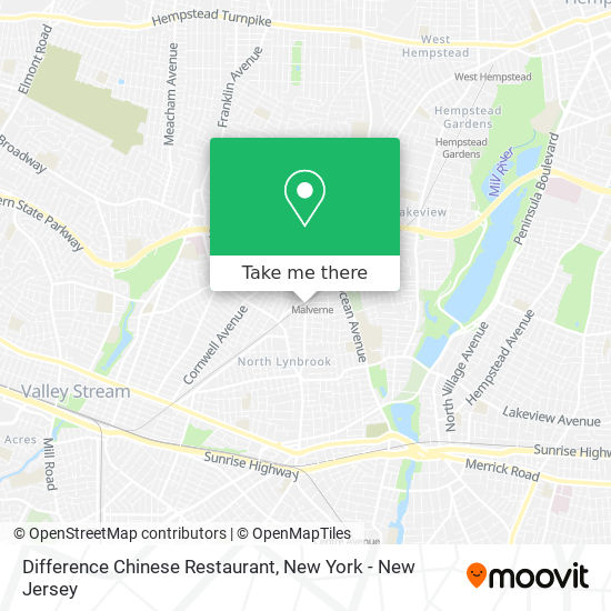 Difference Chinese Restaurant map