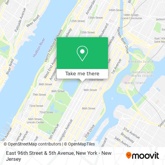 East 96th Street & 5th Avenue map