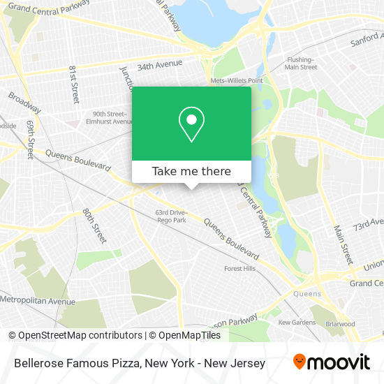 Mapa de Bellerose Famous Pizza