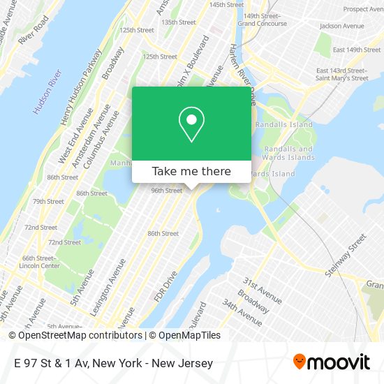 E 97 St & 1 Av map