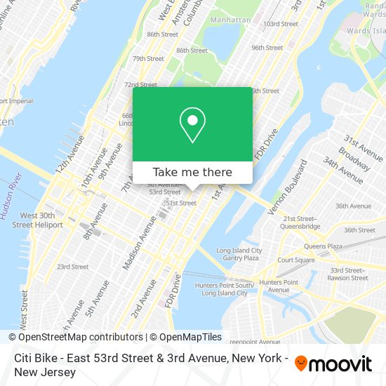 Mapa de Citi Bike - East 53rd Street & 3rd Avenue